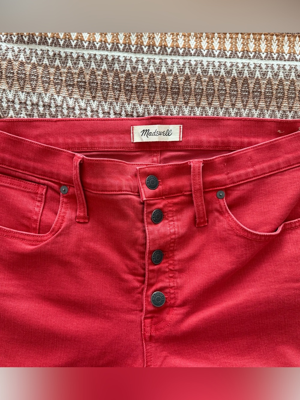 Madewell 9" High-Rise Skinny Crop Jeans Red Size 31 Tall